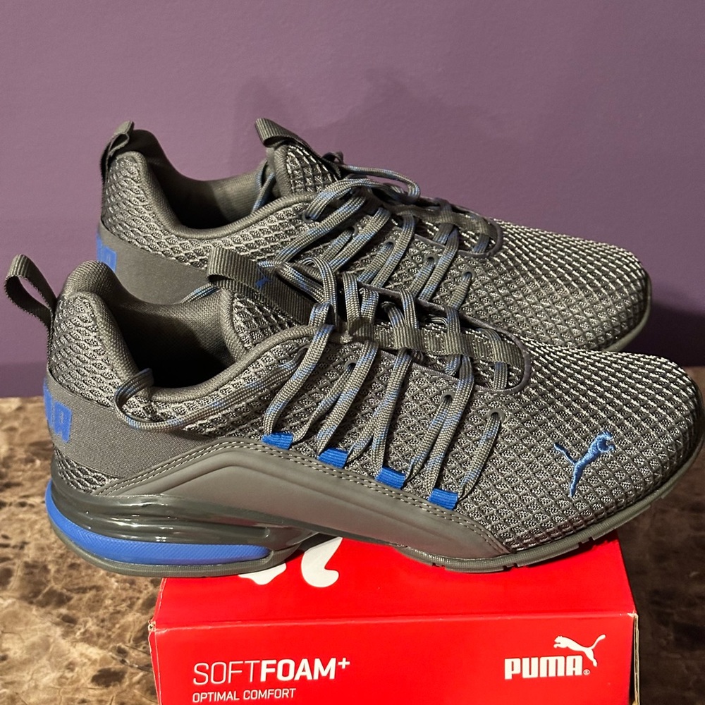 Puma Men's Black and Blue Sneakers